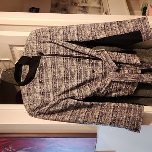 Akris Punto jacket black and white with zipper and tie belt